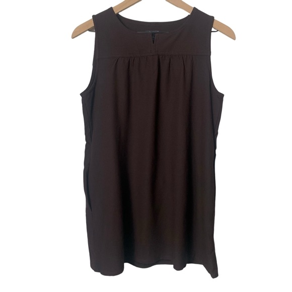 Eileen Fisher Chocolate Brown Rayon Blend Sleeveless Top Tank V scoop neck - Picture 9 of 9